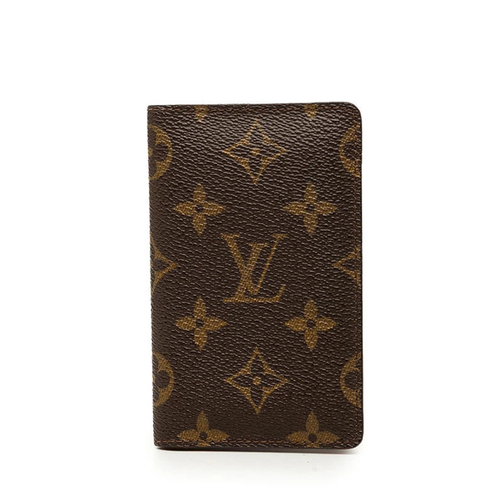 Louis Vuitton Monogram Card Case Wallet Business Brown Leather